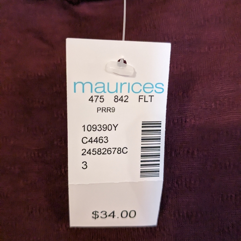 Maurice's, NEW, cranberry sleeveless top, sz 3X, NWTS.  FINAL PRICE DROP… - Picture 7 of 8